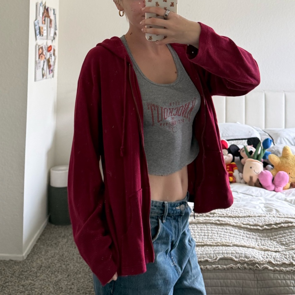 Waffleknit Zip Up Hoodie - Picture 3 of 4